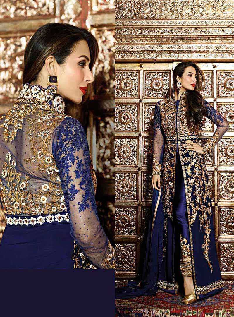 Malaika Arora Khan Blue Georgette Pakistani Style Suit 71036