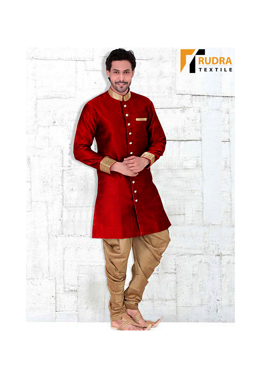 Maroon Banglori Silk Readymade Indo Western Suit 72025