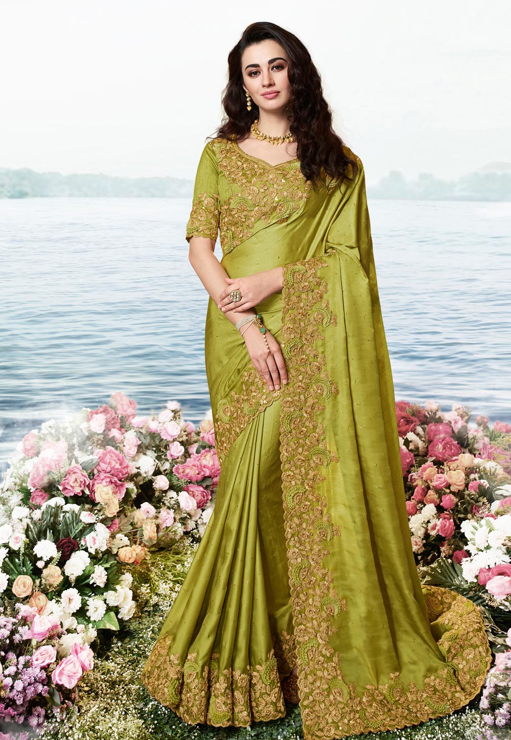 Green Silk Saree With Blouse 200465