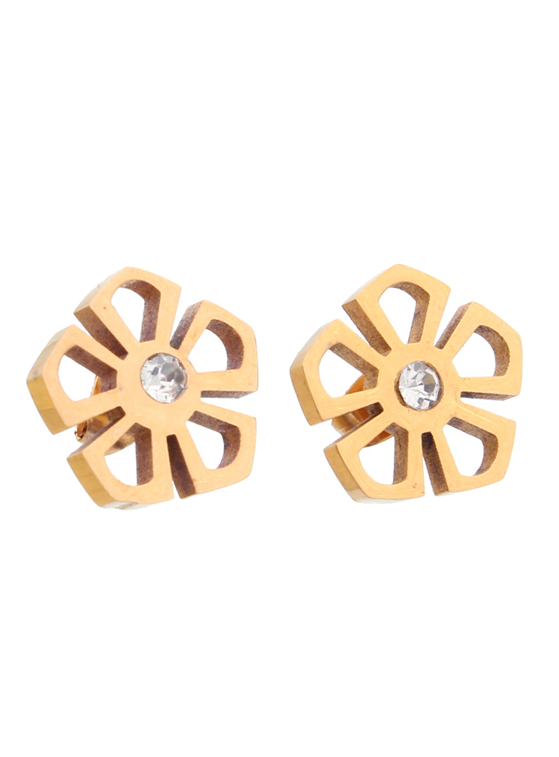 Golden Steel Austrian Diamonds Earrings 102457