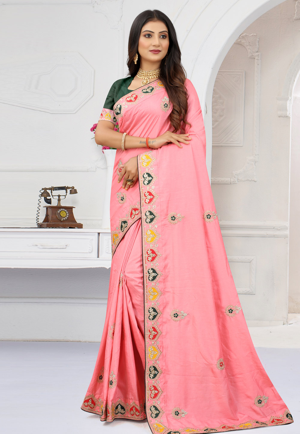 Pink Silk Saree With Blouse 248779