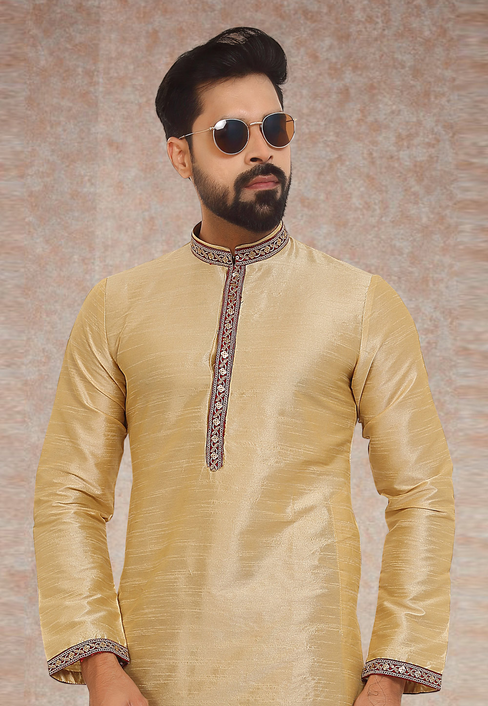 Kurta pajama best sale design golden colour