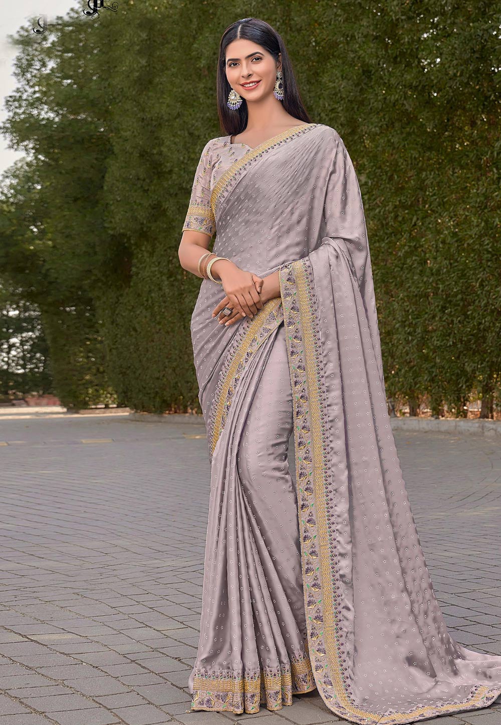 Light Pink Silk Saree With Blouse 274478