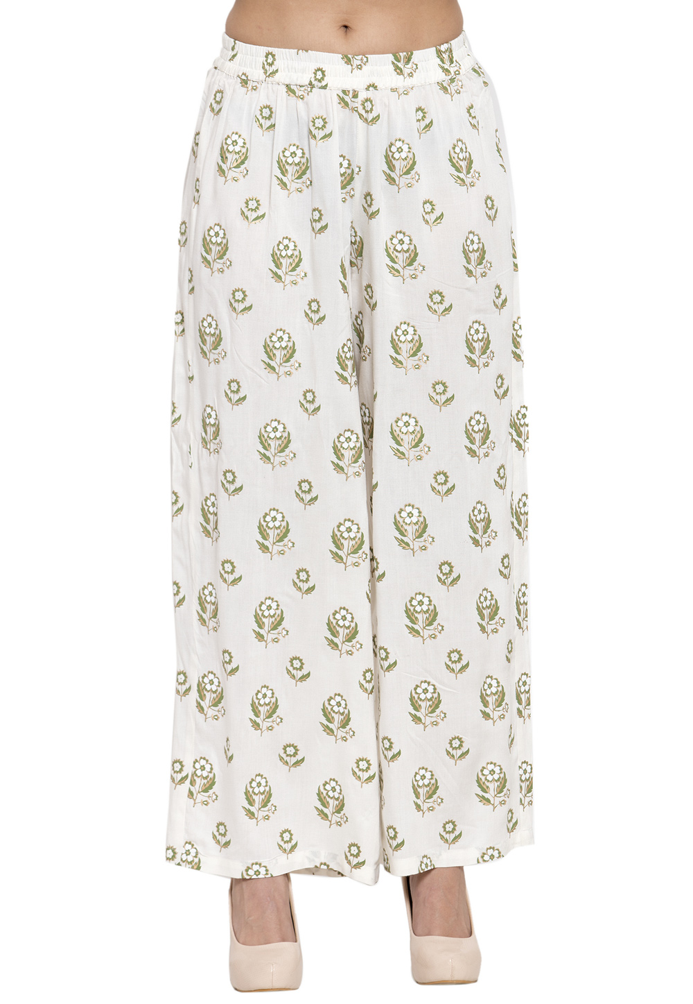 Buy online Off-white Printed Flared Palazzo from Skirts, tapered pants &  Palazzos for Women by Clora Creation for ₹899 at 36% off | 2024 Limeroad.com
