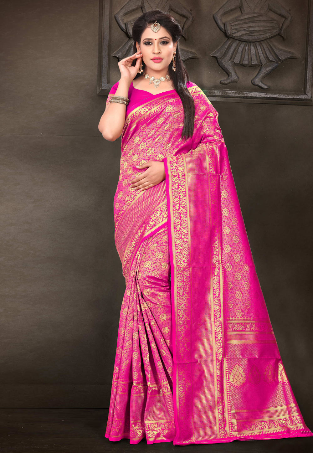 Magenta Banarasi Silk Festival Wear Saree 170298