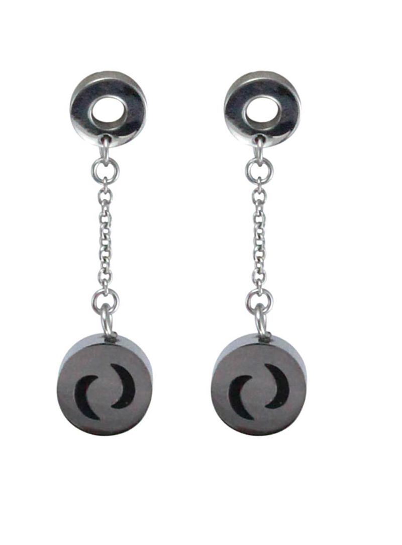 Grey Steel Earrings 102469
