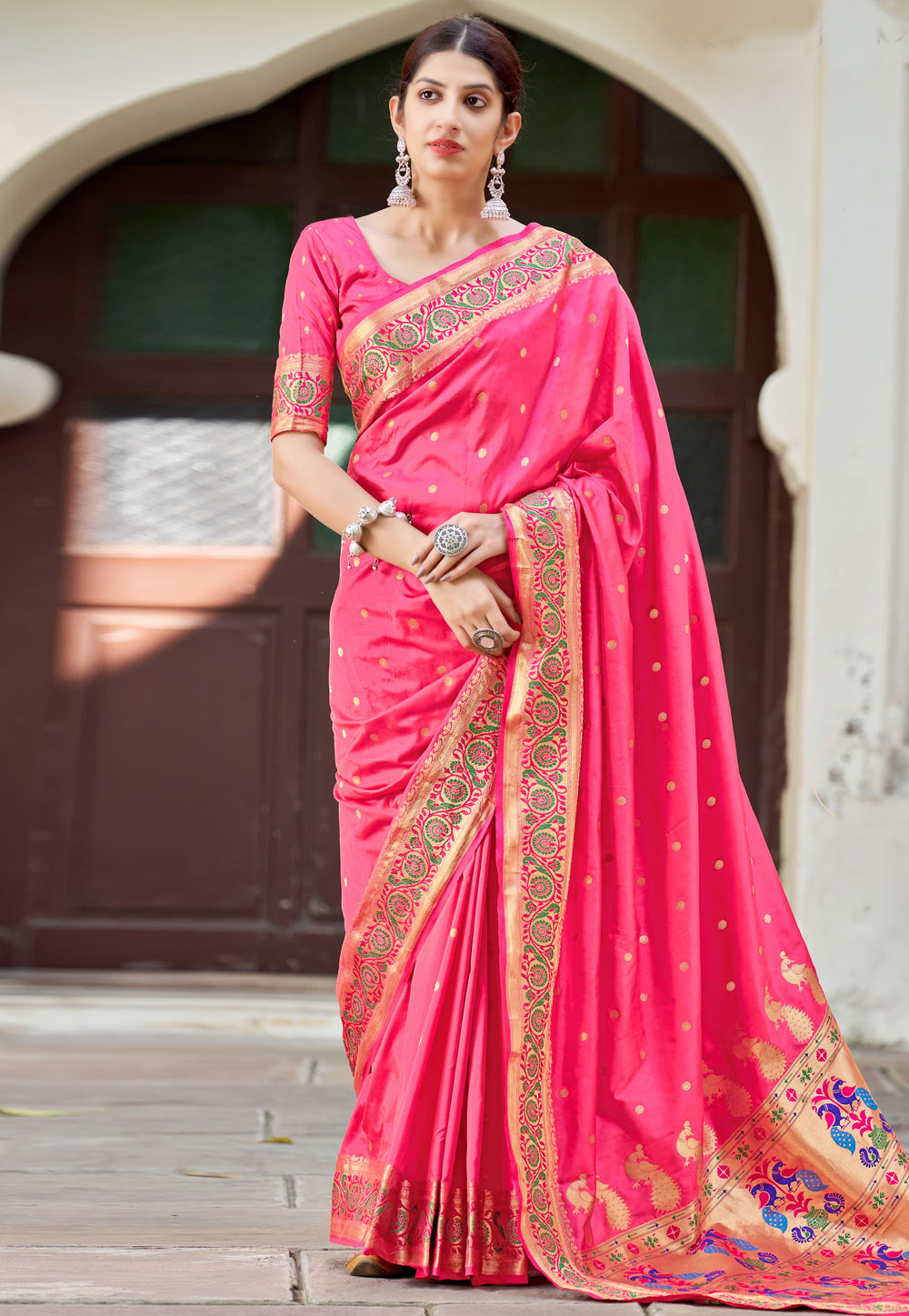 Pink Silk Paithani Saree 236273