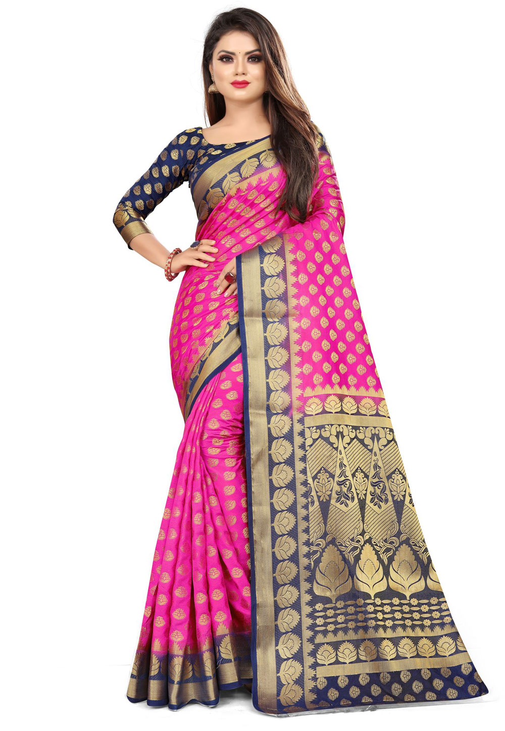 Pink Silk Saree With Blouse 214515