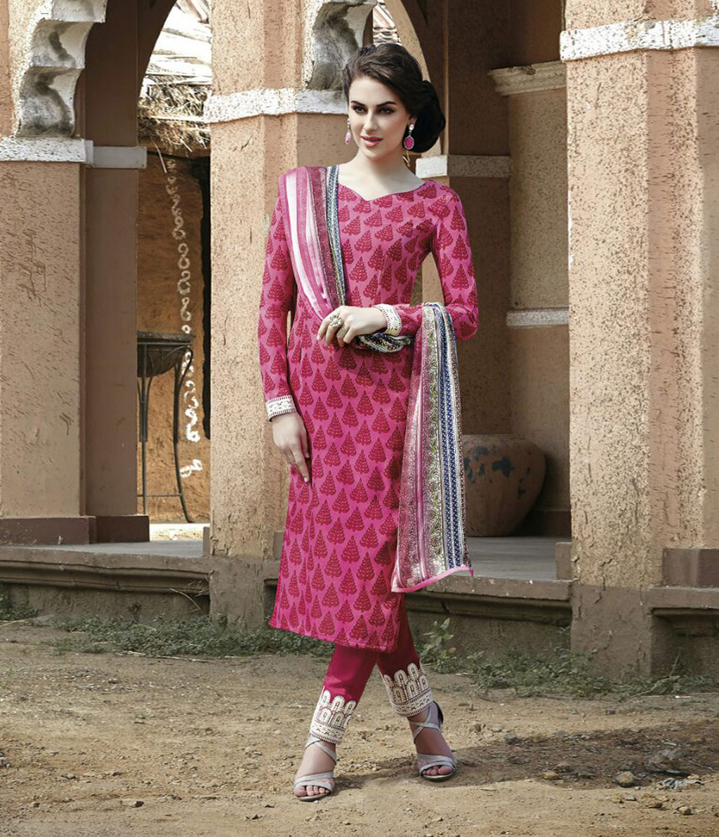 Pink Bhagalpuri Pakistani Style Suit 67255