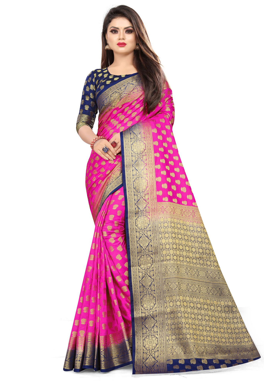 Pink Silk Saree With Blouse 214543