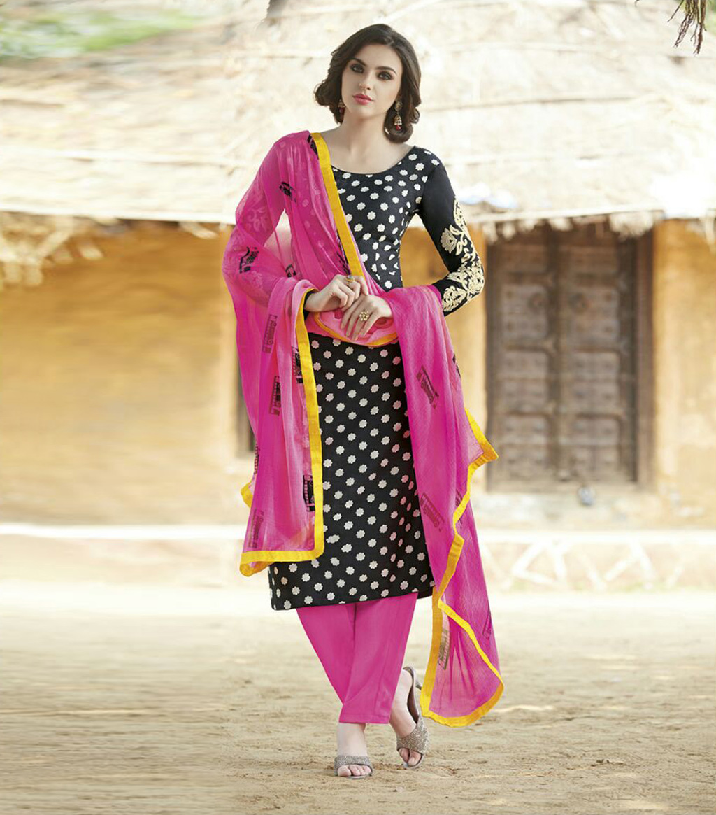 Black Bhagalpuri Pakistani Style Suit 67276