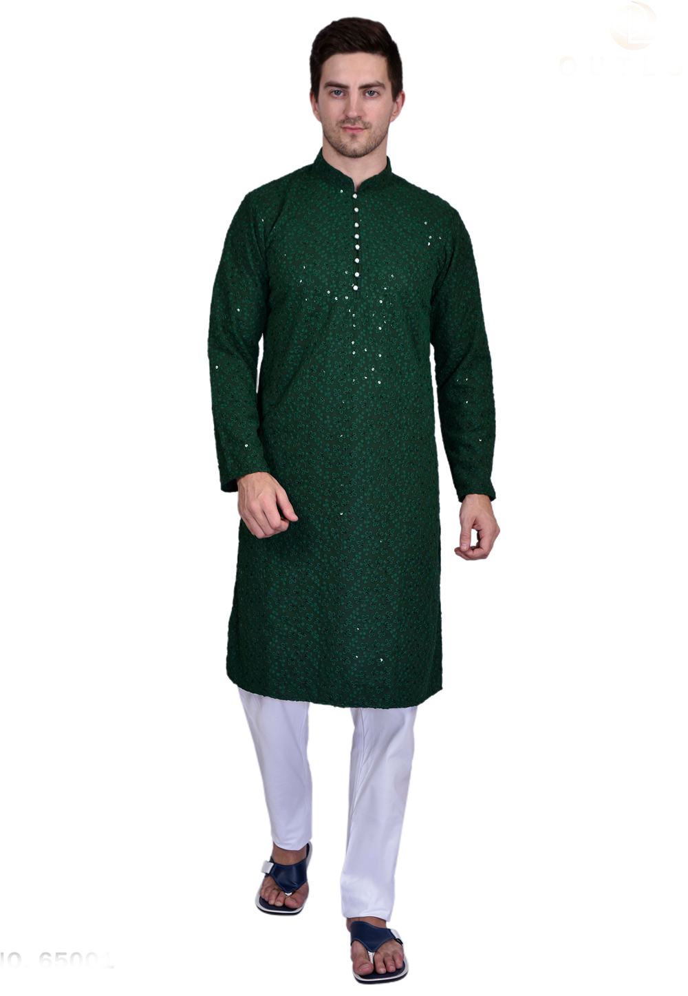 Green Georgette Kurta Pajama 245601