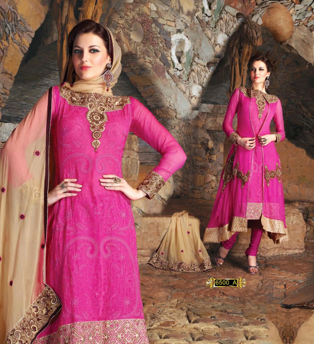 Pink Embroidered Anarkali Salwar Suit 24856
