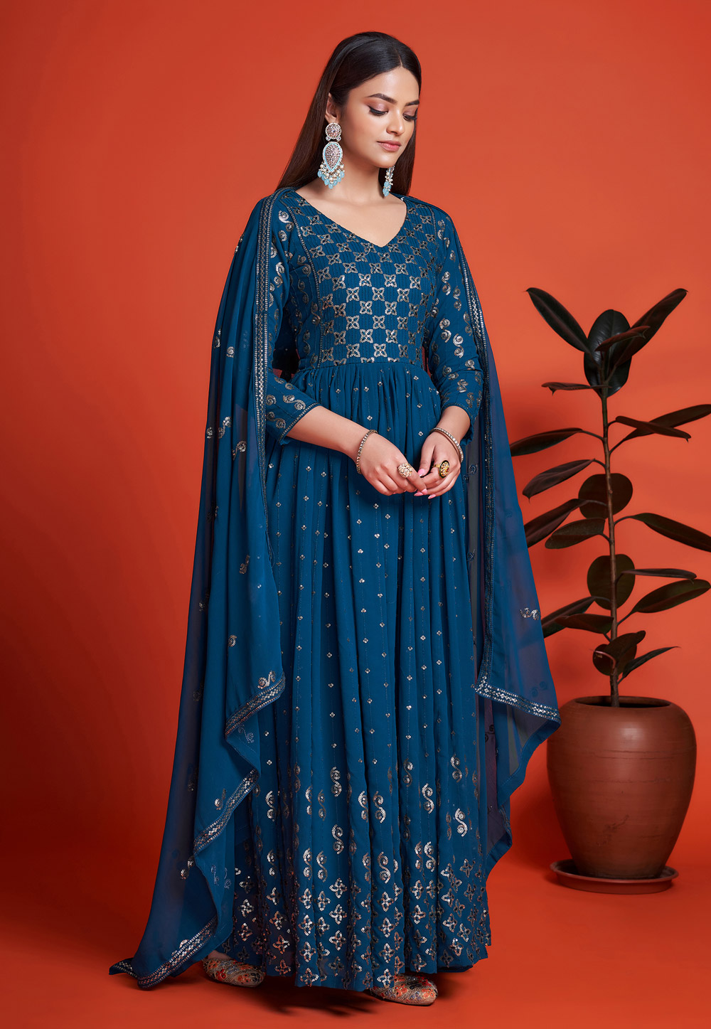Blue Georgette Gown 260942