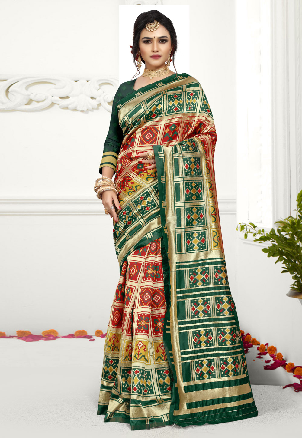 Green Silk Festival Wear Saree 215968