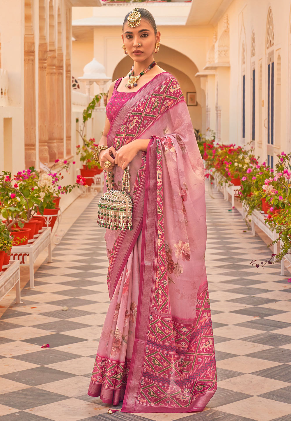 Pink Silk Saree With Blouse 262546