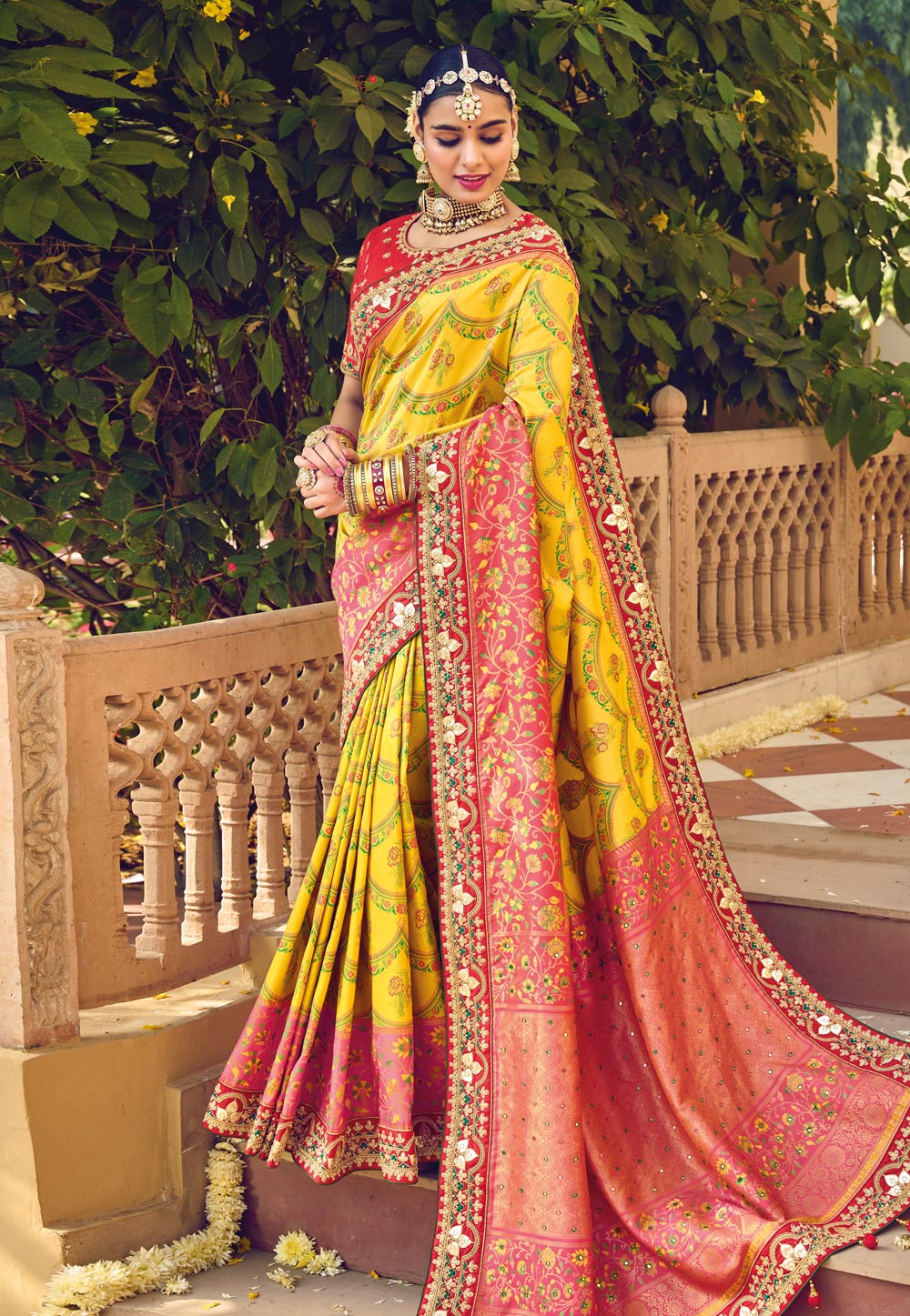 Yellow Silk Saree With Blouse 255595