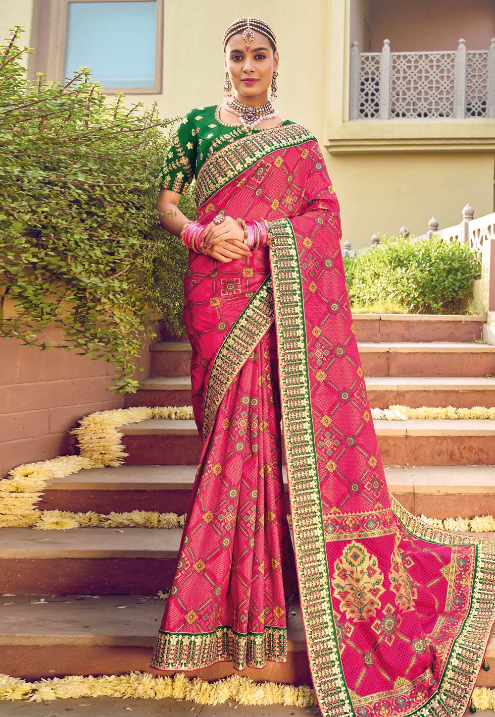 Magenta Silk Saree With Blouse 255597