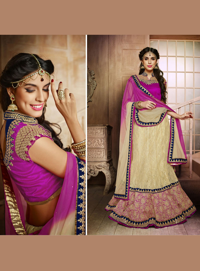 Pink Jacquard Net Designer Wedding Lehenga Choli 43146