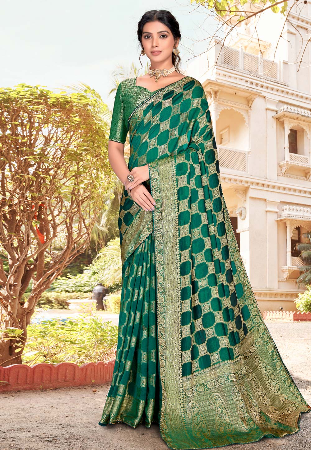 Customized semi dupion silk saree – www.vannamayil.com