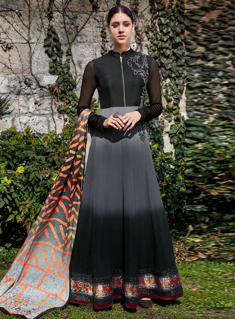 Black Georgette Designer Anarkali Suit 143717