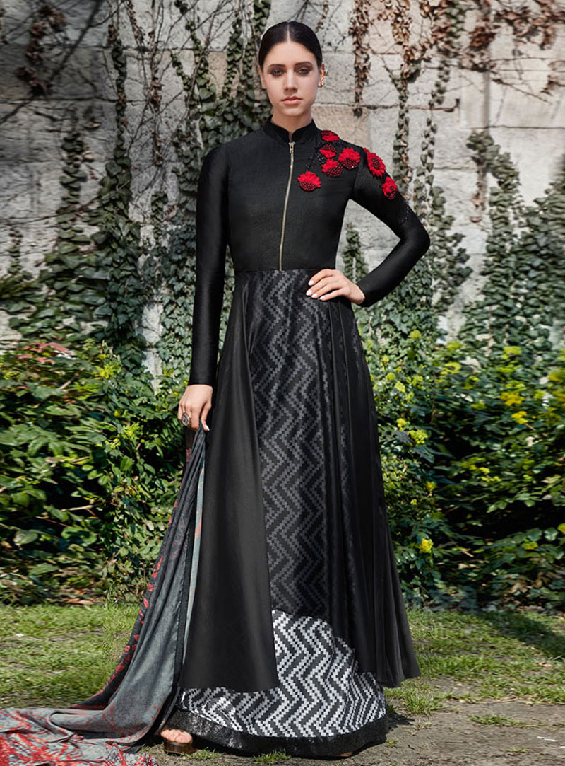 Black Georgette Designer Anarkali Suit 143719