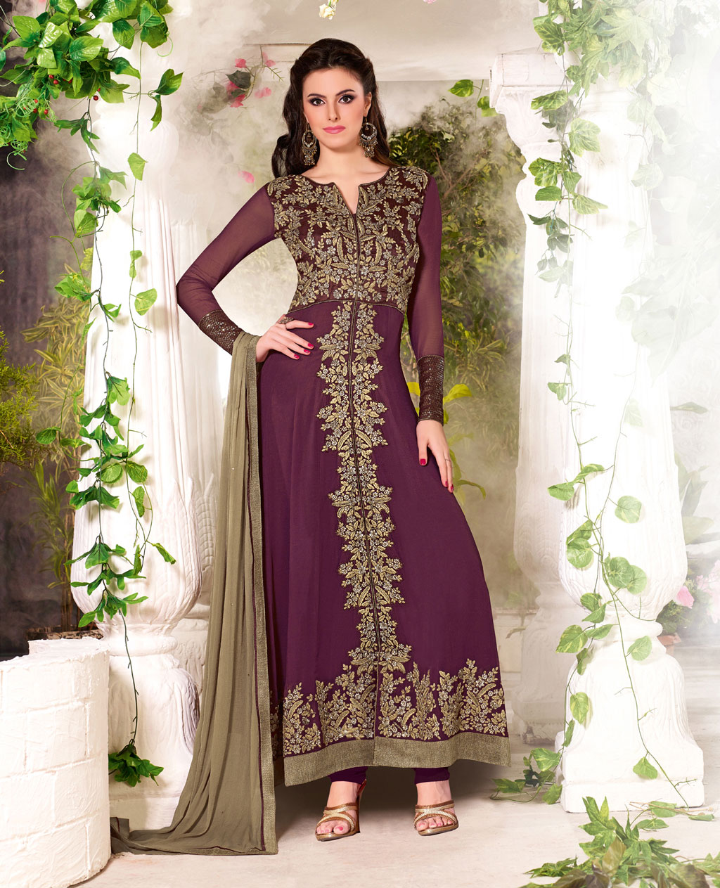 Purple Georgette Designer Anarkali Suit 61646