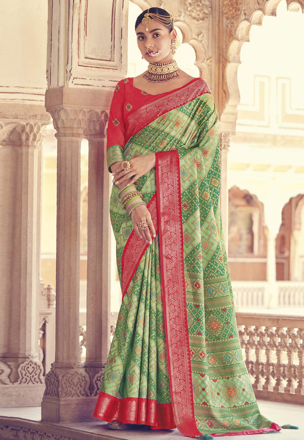 Pista Green Patola Silk Patola Saree 265508