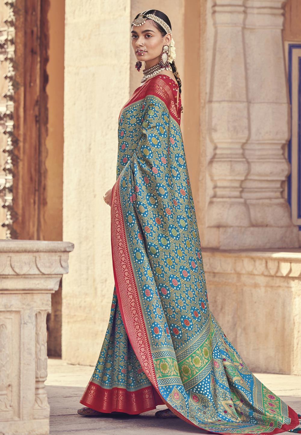 Sky Blue Patola Silk Patola Saree 265516