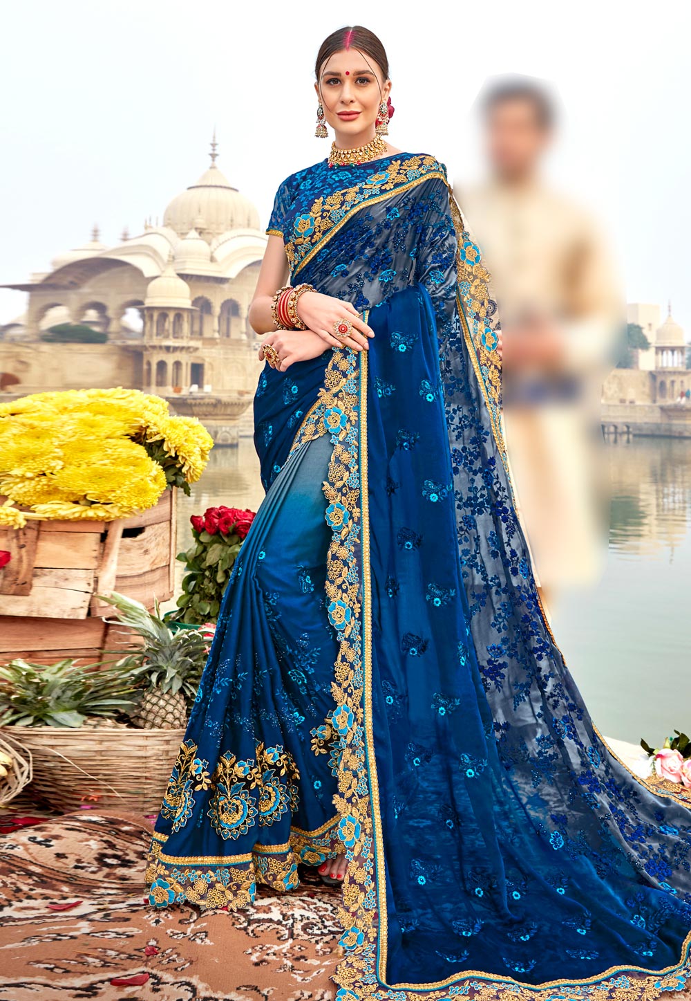 Blue Silk Festival Wear Saree 231881