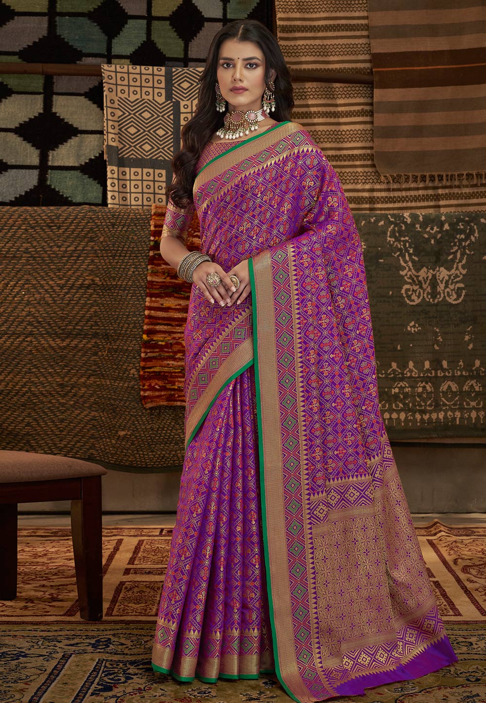 Violet Silk Saree With Blouse 254331