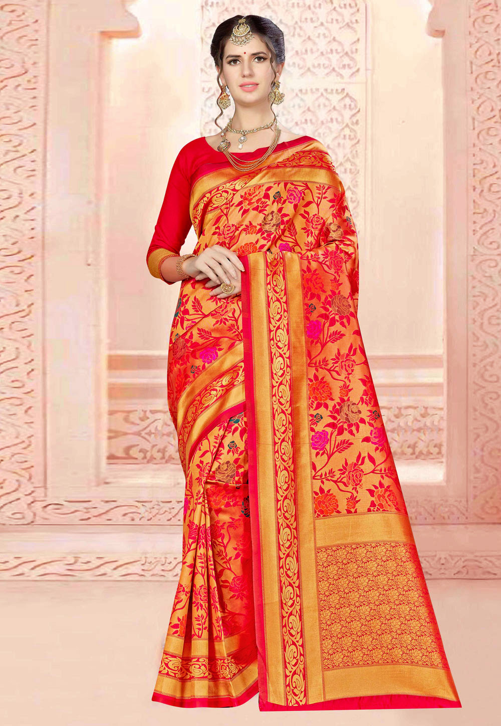 Beige Banarasi Silk Festival Wear Saree 176575
