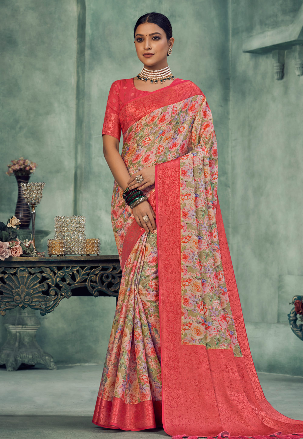 Off White Tissue Silk Saree With Blouse 270829