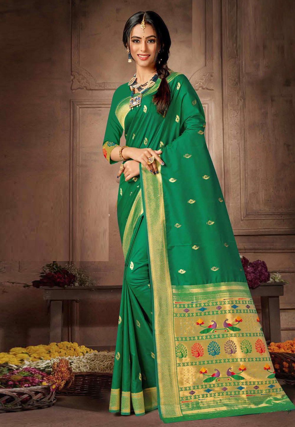 Green Silk Paithani Saree 272016