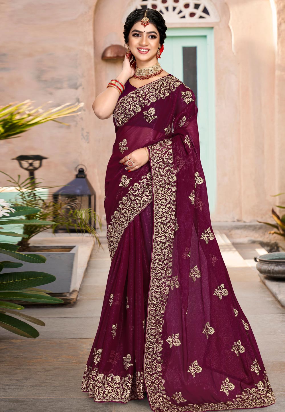 Purple Silk Saree With Blouse 258385