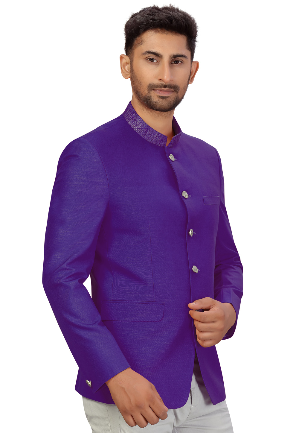 Blue Art Silk Jodhpuri Suit 231097