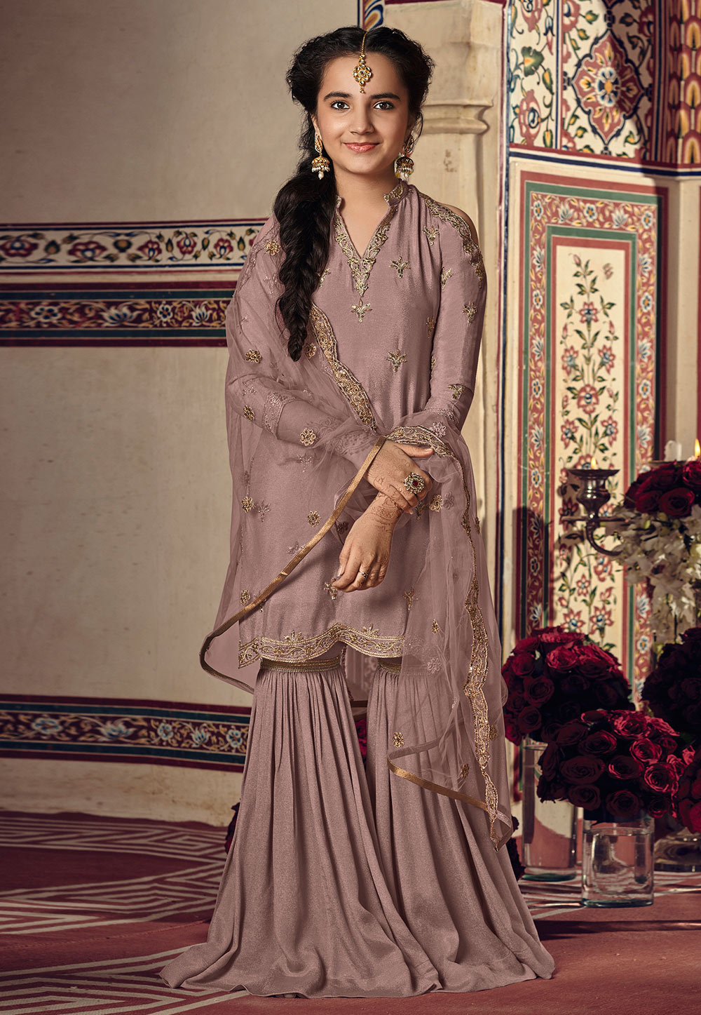 Light Purple Georgette Readymade Sharara Suit 162722