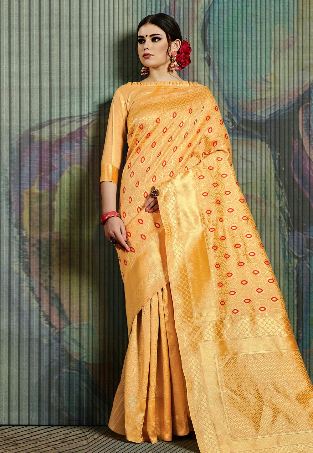 Yellow Art Silk Festival Wear Saree 193886