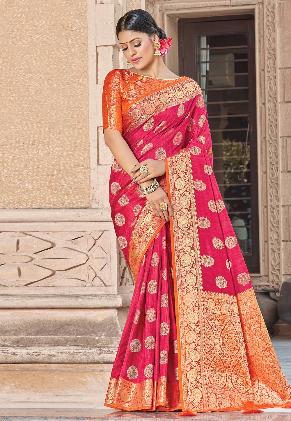 Pink Silk Saree With Blouse 225844
