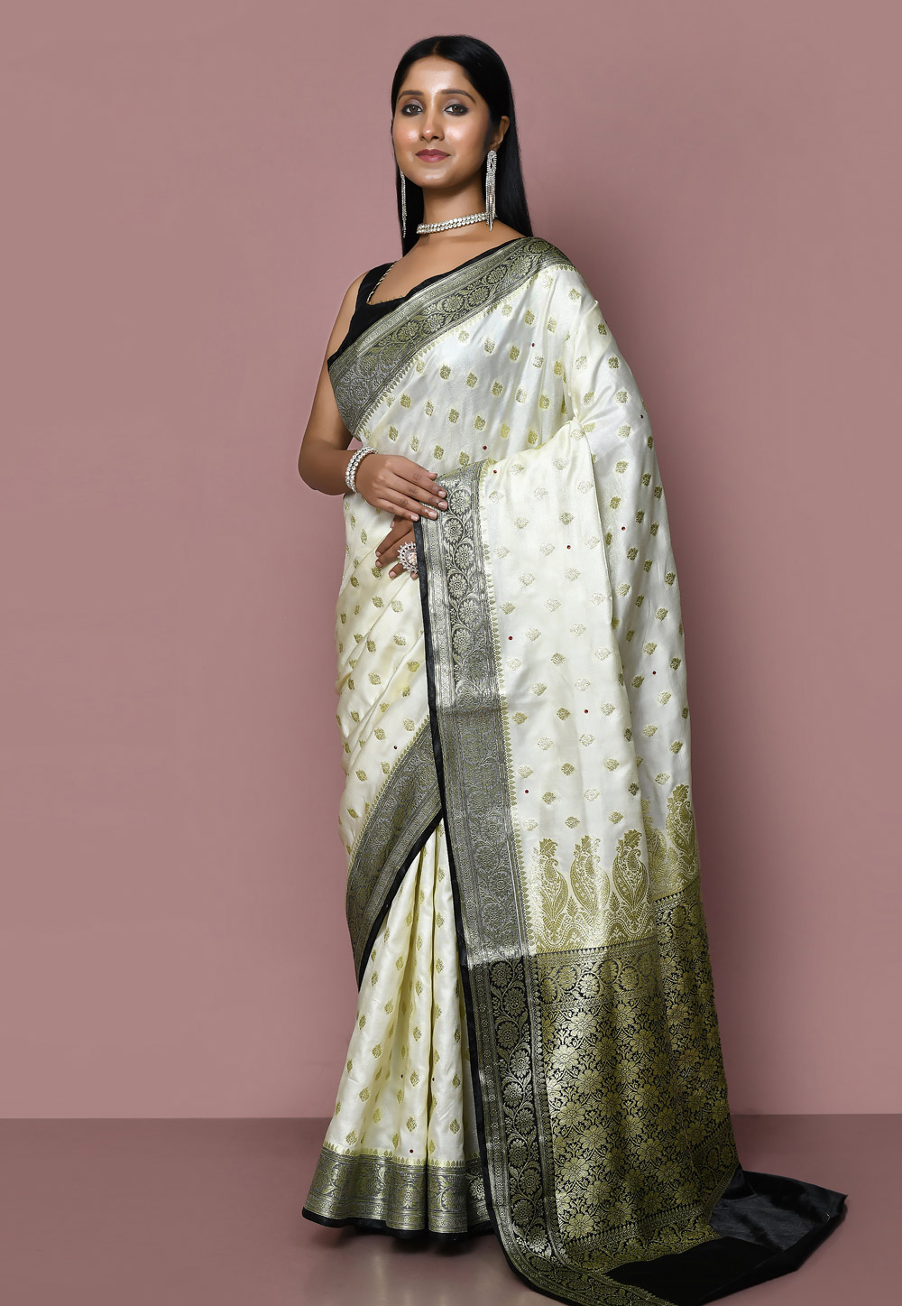 White Art Silk Saree With Blouse 267800