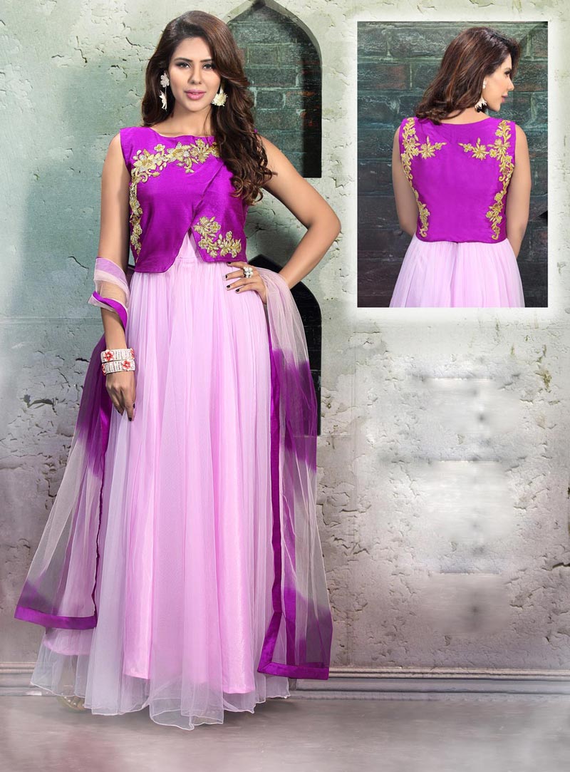 Pink Net Designer Anarkali Suit 59718