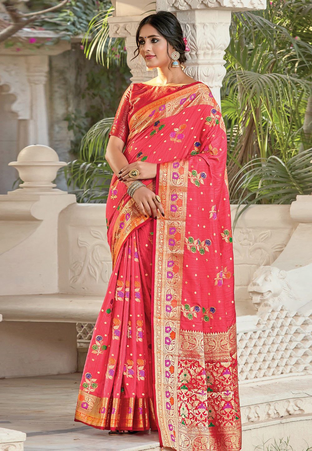 Pink Silk Festival Wear Saree 225849