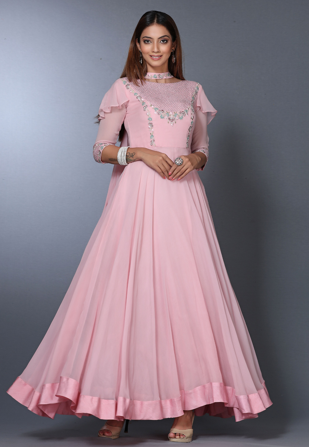 Pink Georgette Designer Anarkali Suit 271154