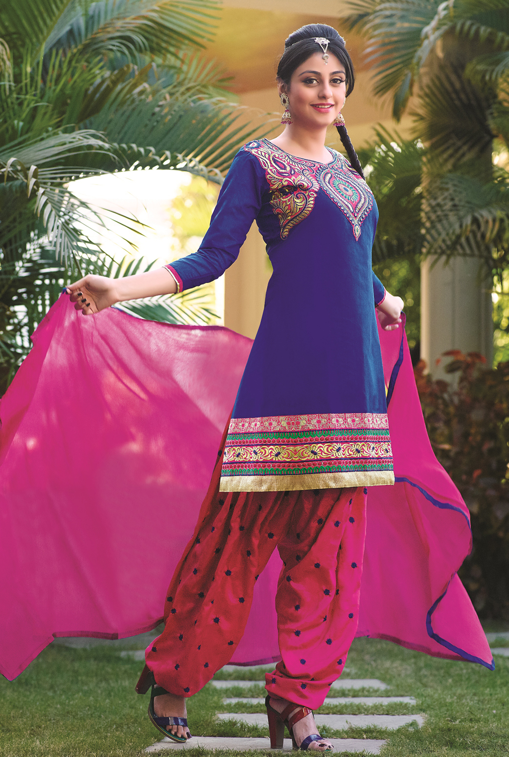 Purple Banarasi Jacquard Punjabi Suit 56516