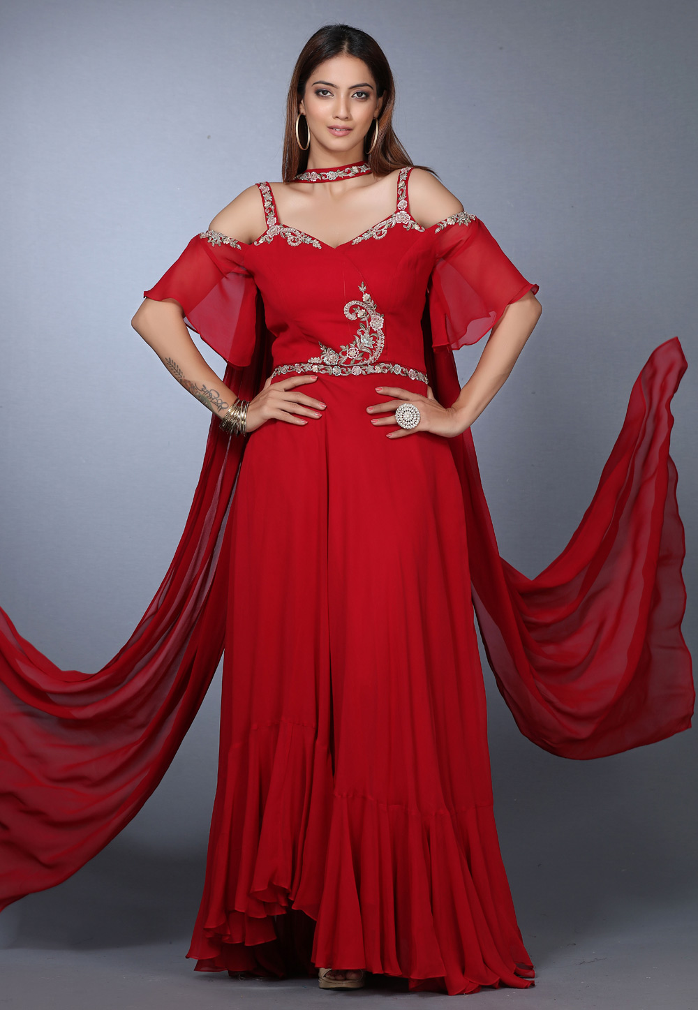 Red Georgette Designer Anarkali Suit 271168