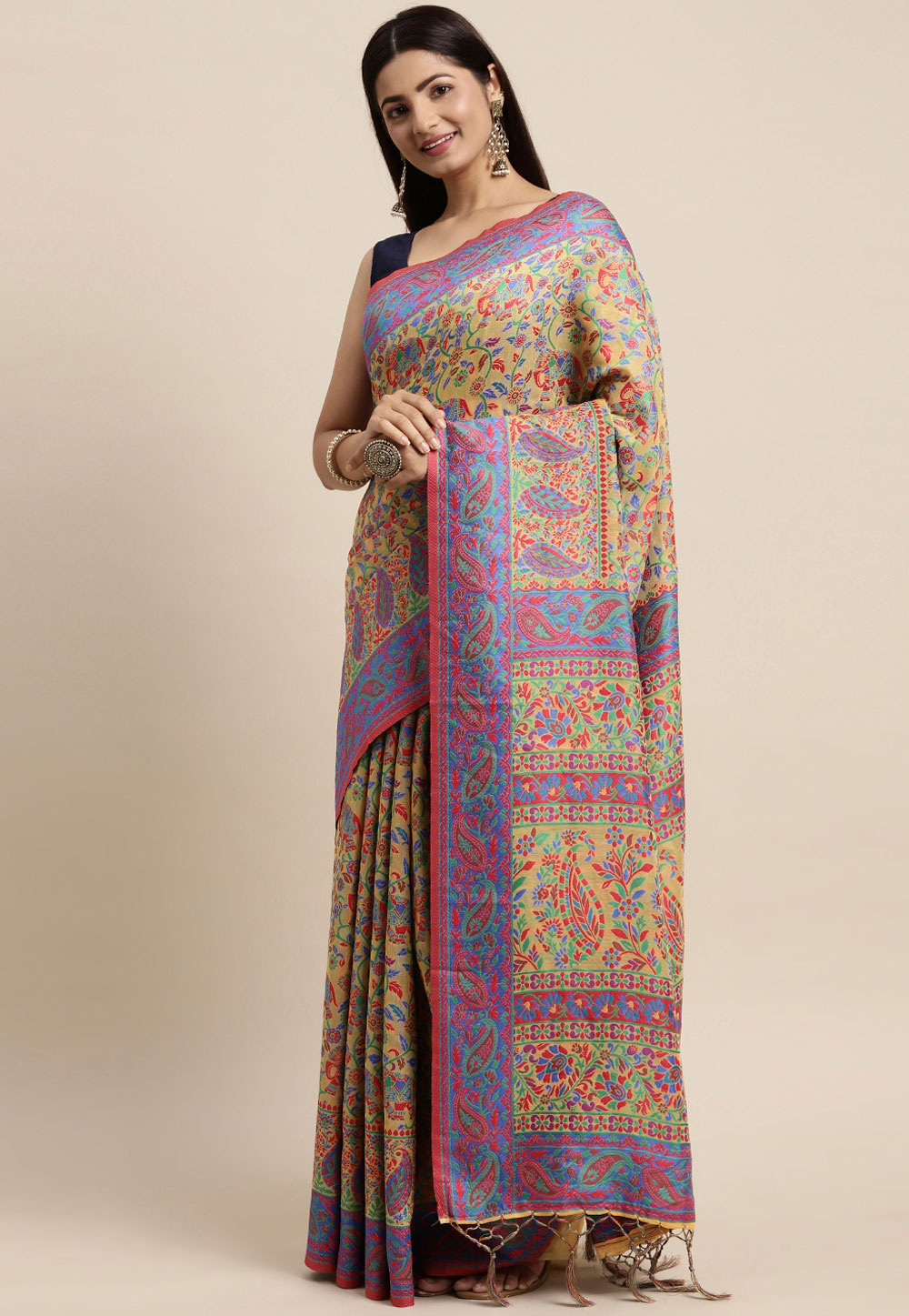 Yellow Cotton Saree With Blouse 262815