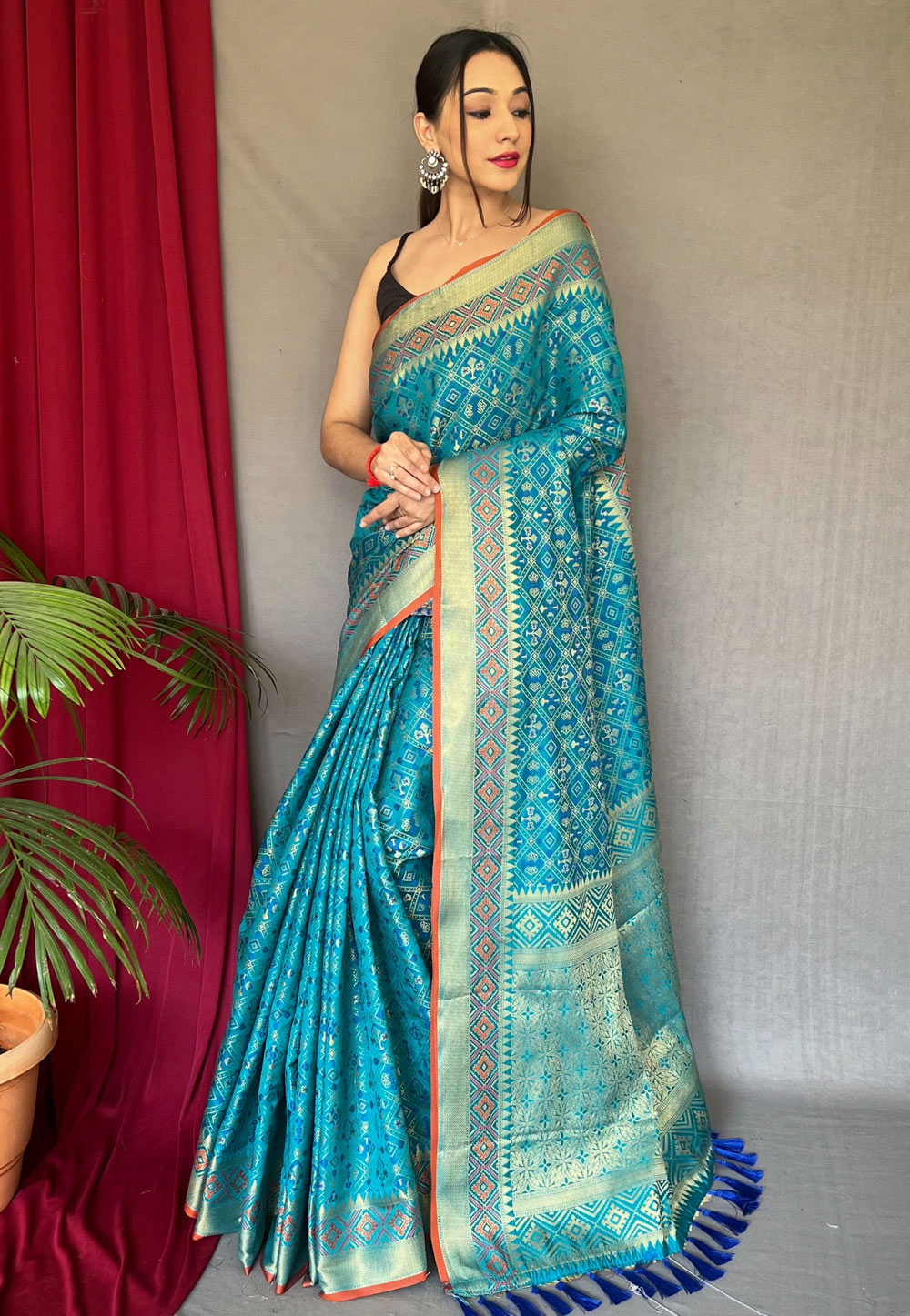 Turquoise Patola Silk Patola Saree 262709