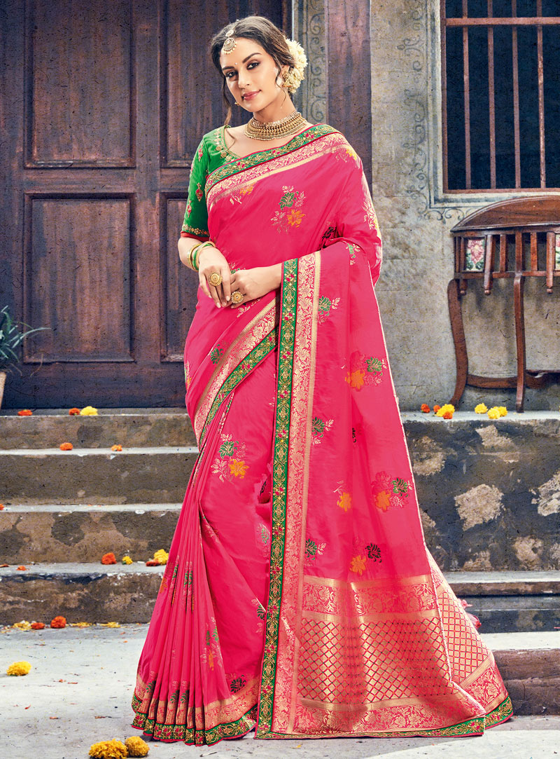 Pink Silk Saree With Blouse 112146