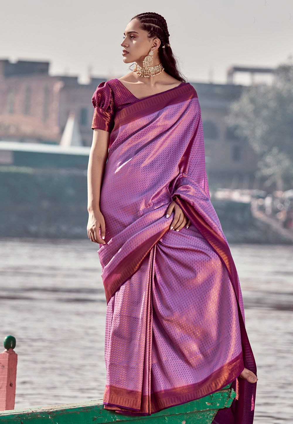 Purple Silk Saree With Blouse 258481