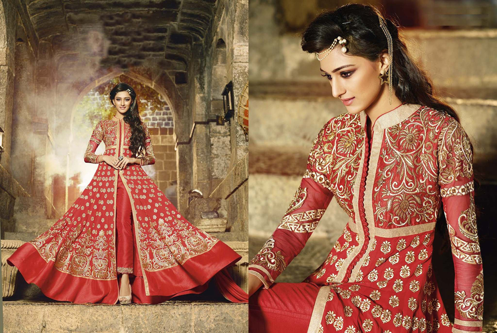 Red Georgette Designer Anarkali Suit 54371